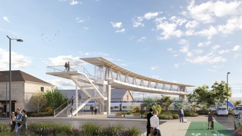 Le chantier de la passerelle de Châteauroux